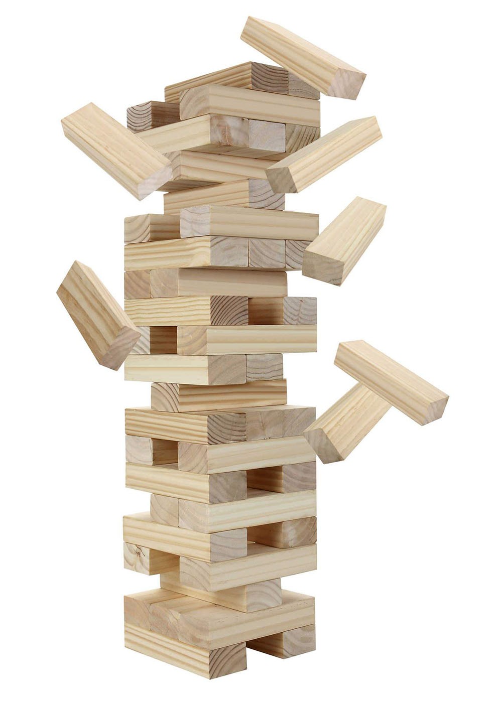 Block Out Wood Stacking, Collapsing Game w/ Bag