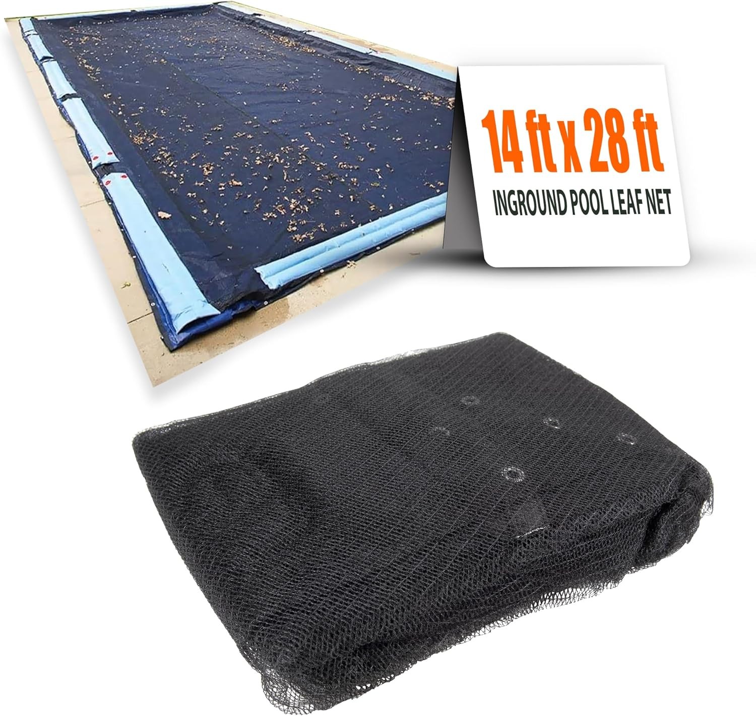 SET Sunsolar Energy Technologies Leaf Net Cover for 14 ft x 28 ft Rectangular Inground Swimming Pool with Extra 4 ft Overlap