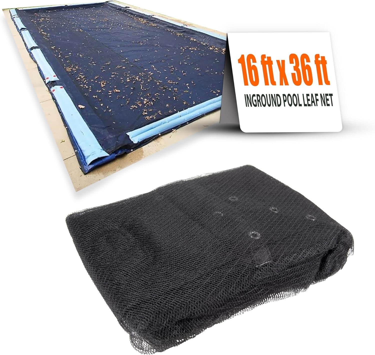 SET Sunsolar Energy Technologies Leaf Net Cover for 16 ft x 36 ft Rectangular Inground Swimming Pool with Extra 4 ft Overlap