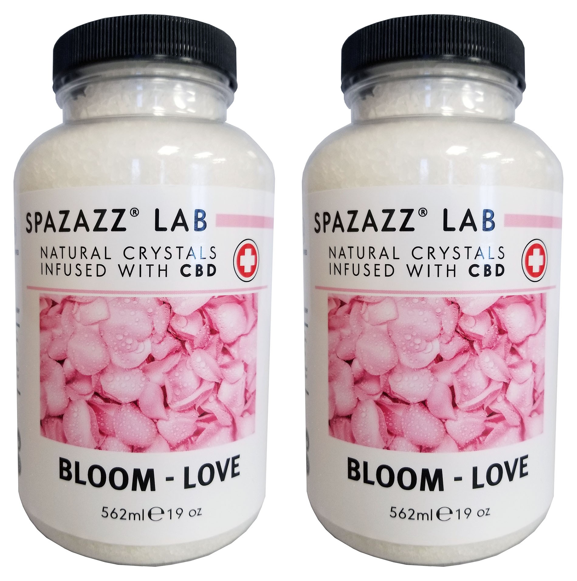 Spazazz Aromatherapy Spa & Bath Crystals Infused with CBD - Bloom Love 19oz 2PK
