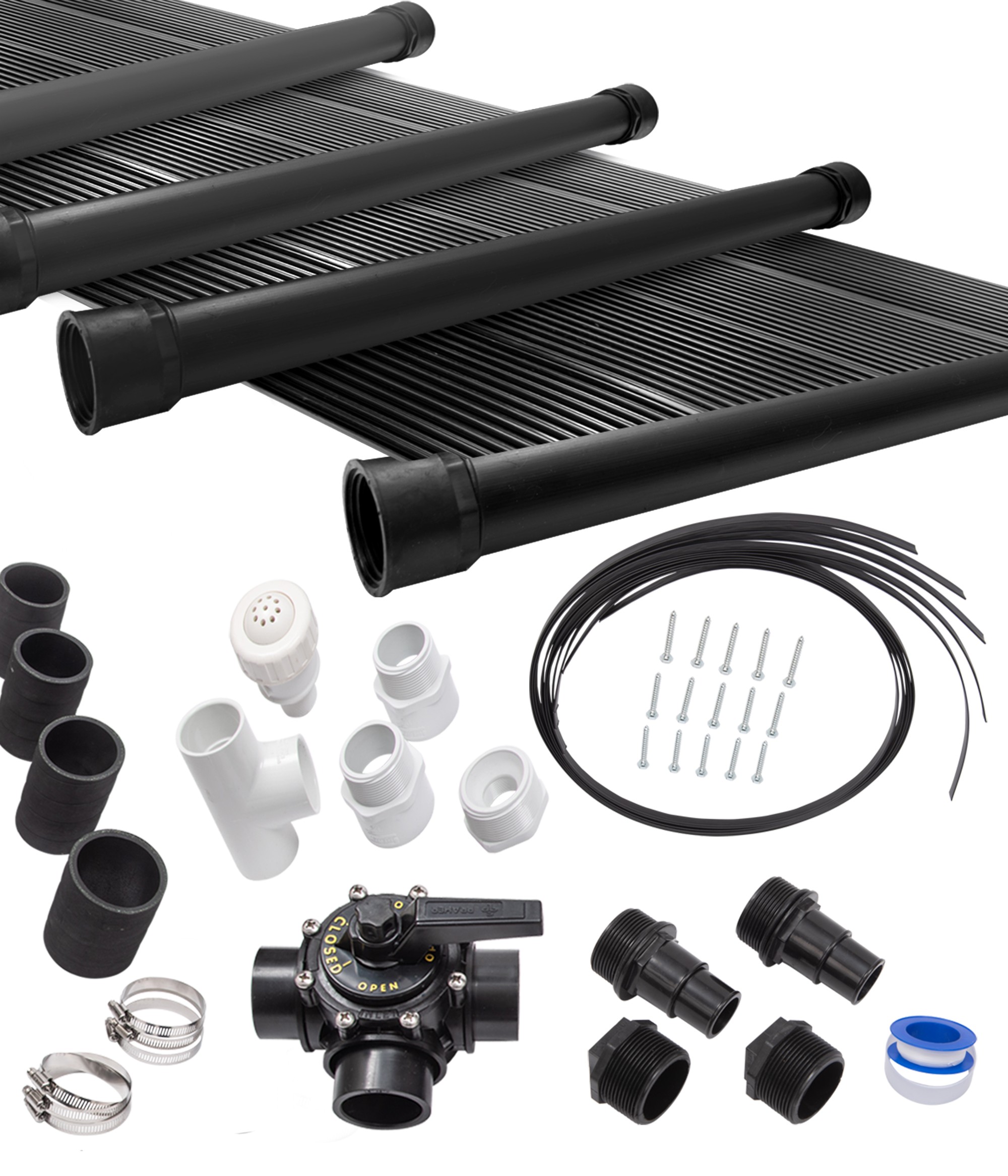 16-2X12' SunQuest Solar Swimming Pool Heater Complete System with Roof Kits