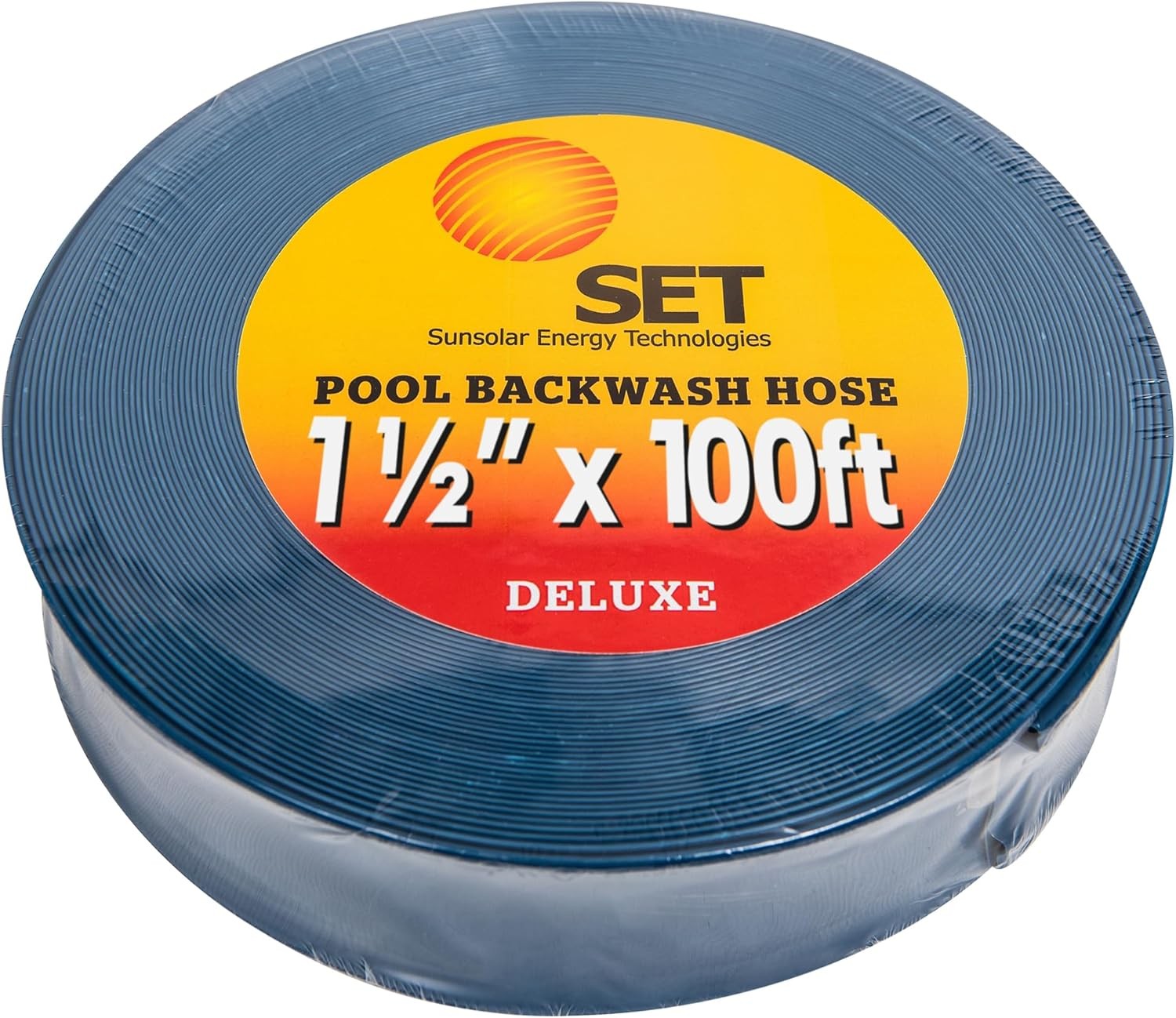 SET Sunsolar Energy Technologies Deluxe Swimming Pool Lay-Flat Backwash Hose – Pool Drain and Discharge Hose - 1.5 inch diameter - 100 Ft length for Above Ground and In-Ground Pools