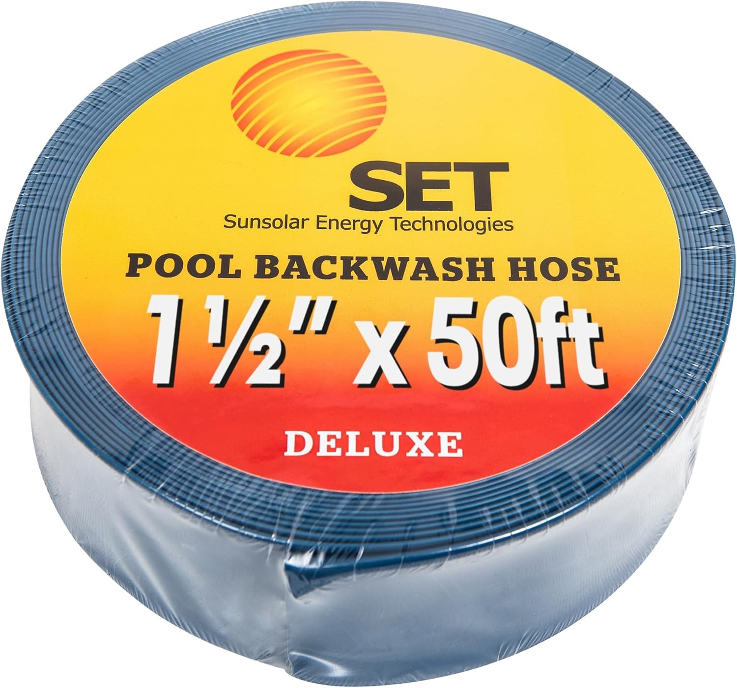SET Sunsolar Energy Technologies Deluxe Swimming Pool Lay-Flat Backwash Hose – Pool Drain and Discharge Hose - 1.5 inch diameter - 50 Ft length for Above Ground and In-Ground Pools