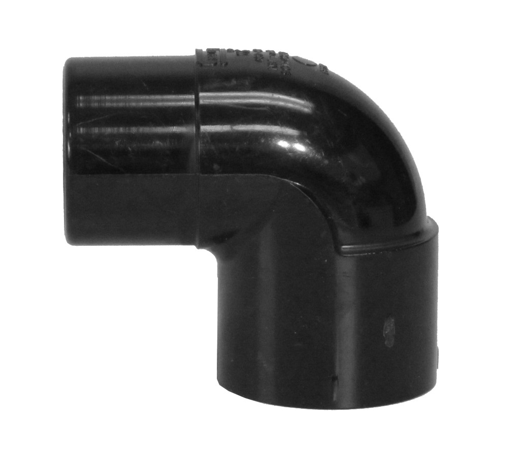 90 Degree Elbow 1.5" M/F Black