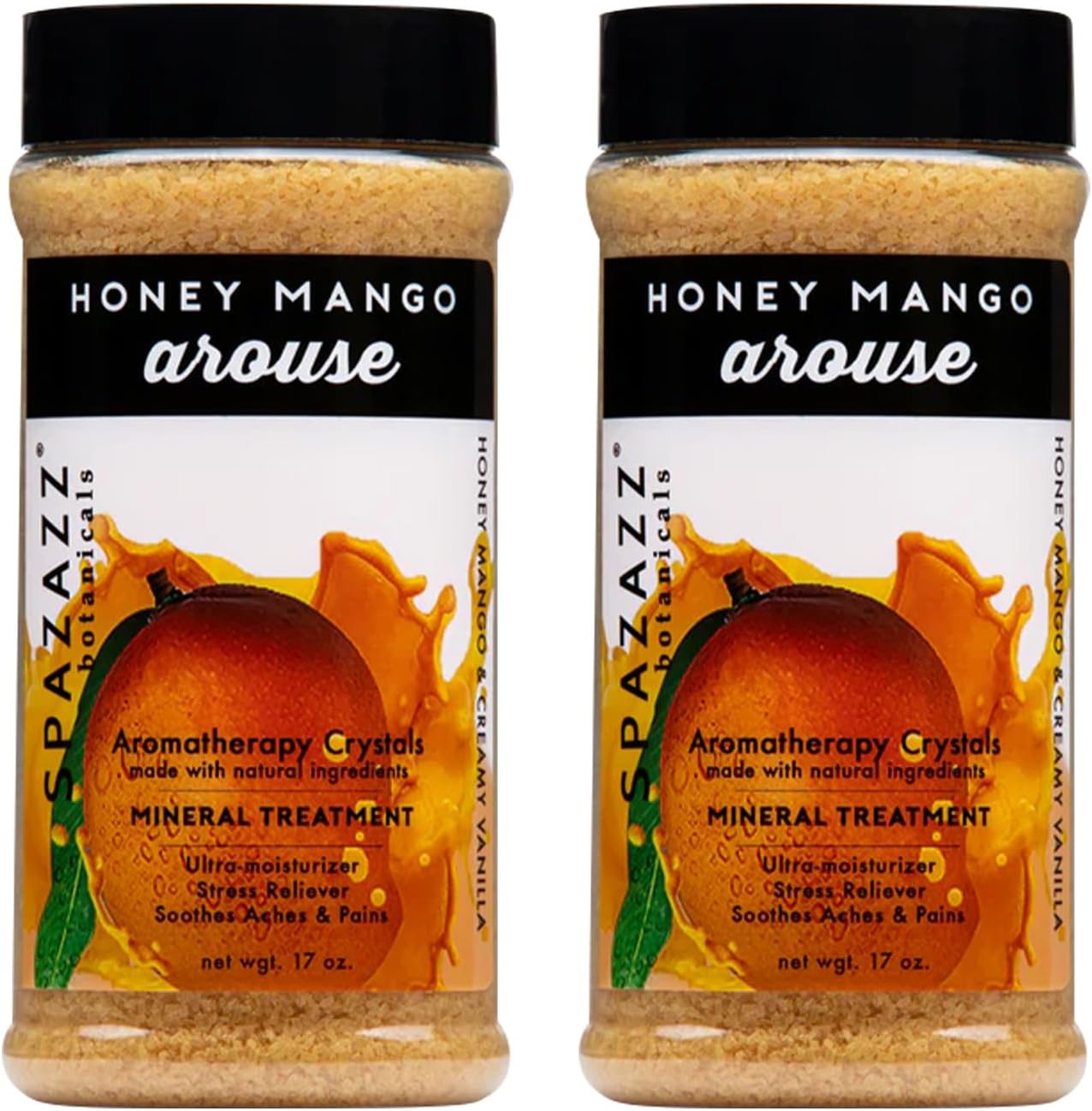 Spazazz Aromatherapy Spa and Bath Crystals - Honey Mango 17 oz (2 Pack)