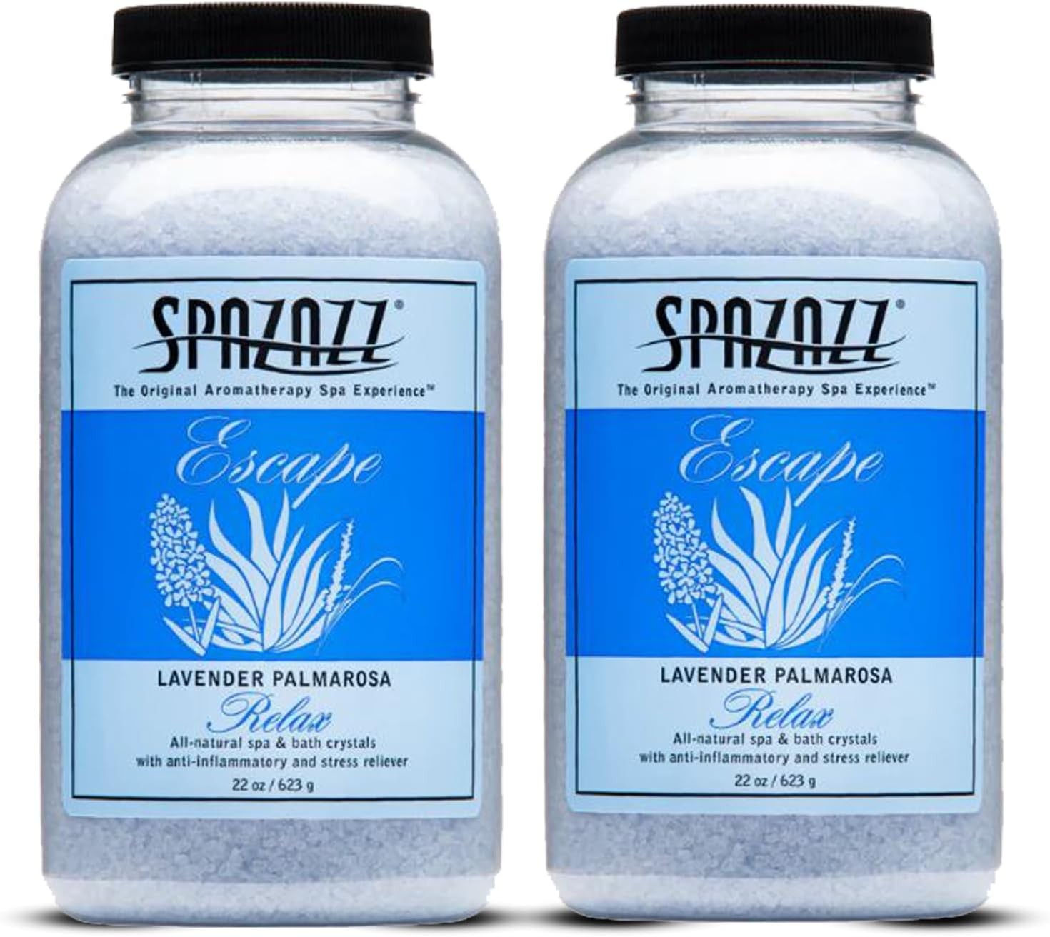 Spazazz Aromatherapy Spa and Bath Crystals - Lavender Palmerosa 22oz (2 Pack)