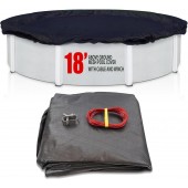 SET SunSolar Energy Technologies- MESH Above Ground Winter Pool Cover for 18 Foot Round Swimming Pool - Winter Pool Cover with Sturdy Cable and Winch 8-Yr warranty