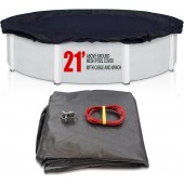SET SunSolar Energy Technologies- MESH Above Ground Winter Pool Cover for 21 Foot Round Swimming Pool - Winter Pool Cover with Sturdy Cable and Winch 8-Yr warranty