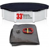 SET SunSolar Energy Technologies- MESH Above Ground Winter Pool Cover for 33 Foot Round Swimming Pool - Winter Pool Cover with Sturdy Cable and Winch 8-Yr warranty