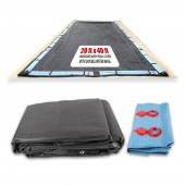 SET SunSolar Energy Technologies- MESH InGround Winter Pool Cover for 20x40 Foot Rectanglel Swimming Pool - Winter Pool Cover has durable Loops 8-Yr warranty. 8ft Double Water Bags Included.