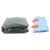 SET SunSolar Energy Technologies-  Heavy Duty series In-Ground Solid Pool Cover for 16x24 Foot Rectangle Swimming Pool - Winter Pool Cover with 12-Yr warranty. 8ft Double Water Bags Included.